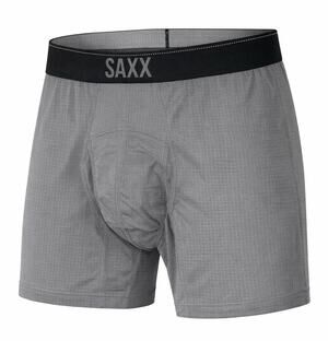 SAXX Boxer Briefs Men Small Gray Quest Ballpark Pouch Mesh Stretch NWT